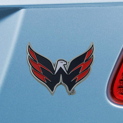 Washington Capitals Solid Metal Raised Auto Emblem Decal, Adhesive Tape Backing