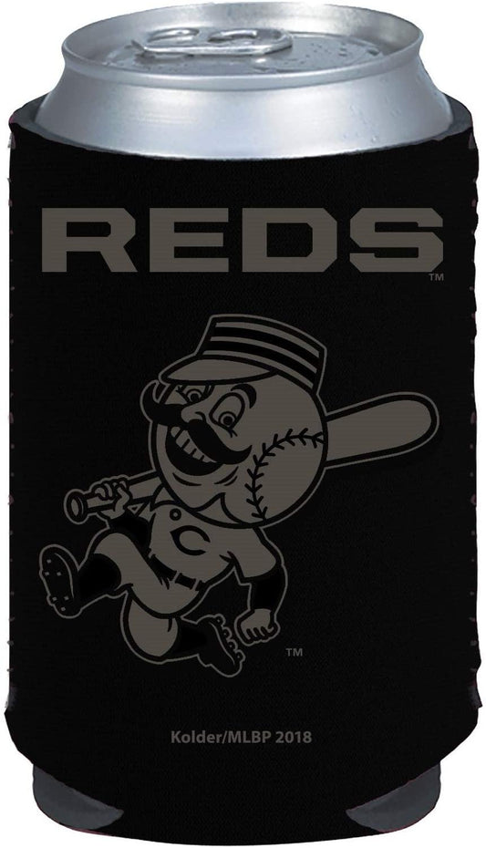 Cincinnati Reds 2-Pack Tonal Black Design 12oz CAN Neoprene Beverage Insulator Holder Cooler Baseball