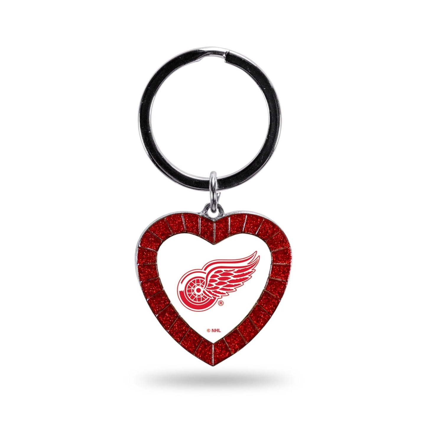 Red Wings Colored Rhinestone Heart Keychain - Red