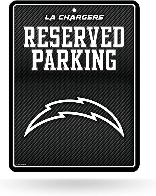 Los Angeles Chargers Metal Parking Novelty Wall Sign 8.5 x 11 Inch Carbon Fiber Design