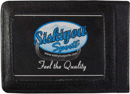 St Louis Blues Black Leather Wallet, Front Pocket Magnetic Money Clip, Printed Logo