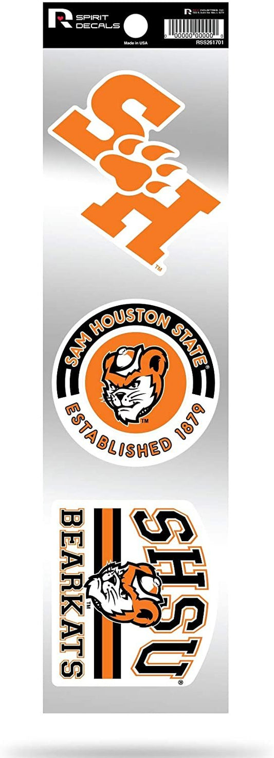 Sam Houston State Bearkats Triple Retro Throwback Spirit Decals Flat Vinyl Auto Home Sticker Sheet University of