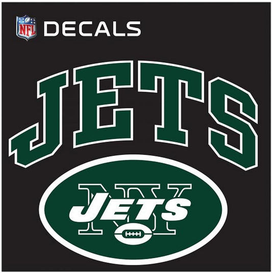 New York Jets 8 Inch Decal Sticker, Flat Vinyl Reusable, Arched Logo Design