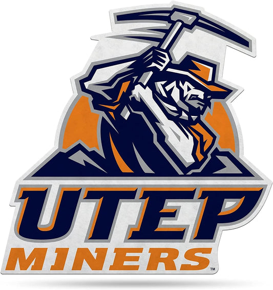 Rico Industries NCAA Texas-El Paso Miners Shape Cut Mascot Pennant - Home, Living Room, Bedroom, Mancave Decor - Soft Felt Material - Made
