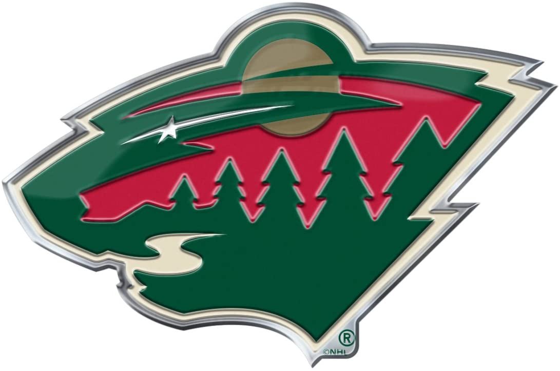 Minnesota Wild Embossed Color Auto Emblem Aluminum Metal Raised Decal Sticker Full Adhesive Backing
