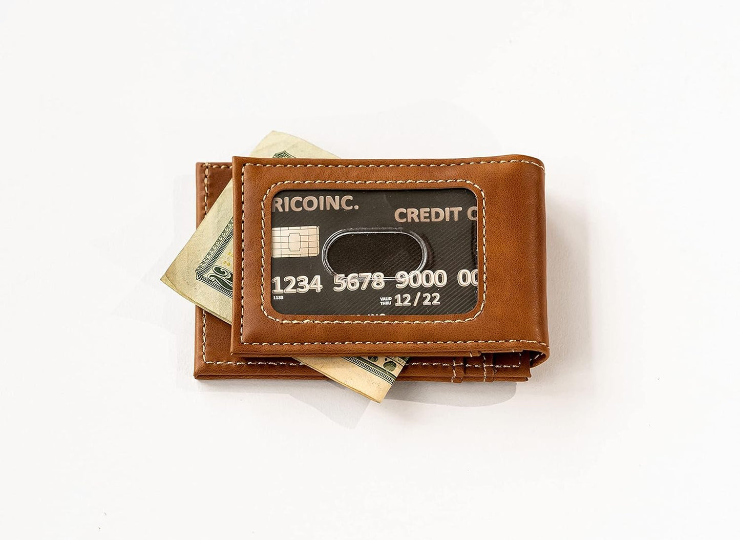 Rico Industries NFL Baltimore Ravens Premium Laser Engraved Vegan Brown Leather Front Pocket Wallet - Compact and Slim yet Sturdy Design - Perfect to Show Your Team Pride or Gift