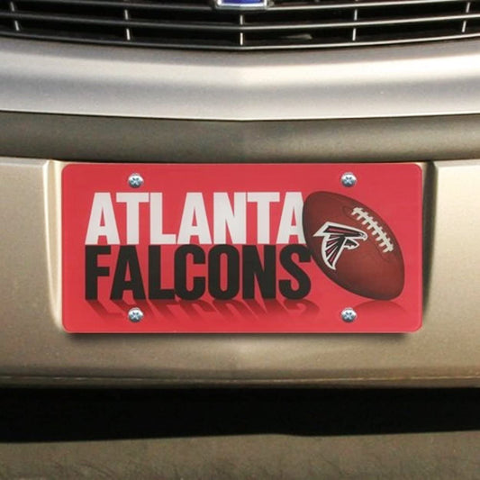 Atlanta Falcons Premium Laser Tag License Plate, Mirrored Acrylic, Printed, 12x6 Inch