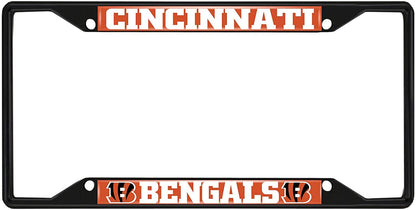 Fanmats NFL Cincinnati Bengals Black Metal License Plate Frame