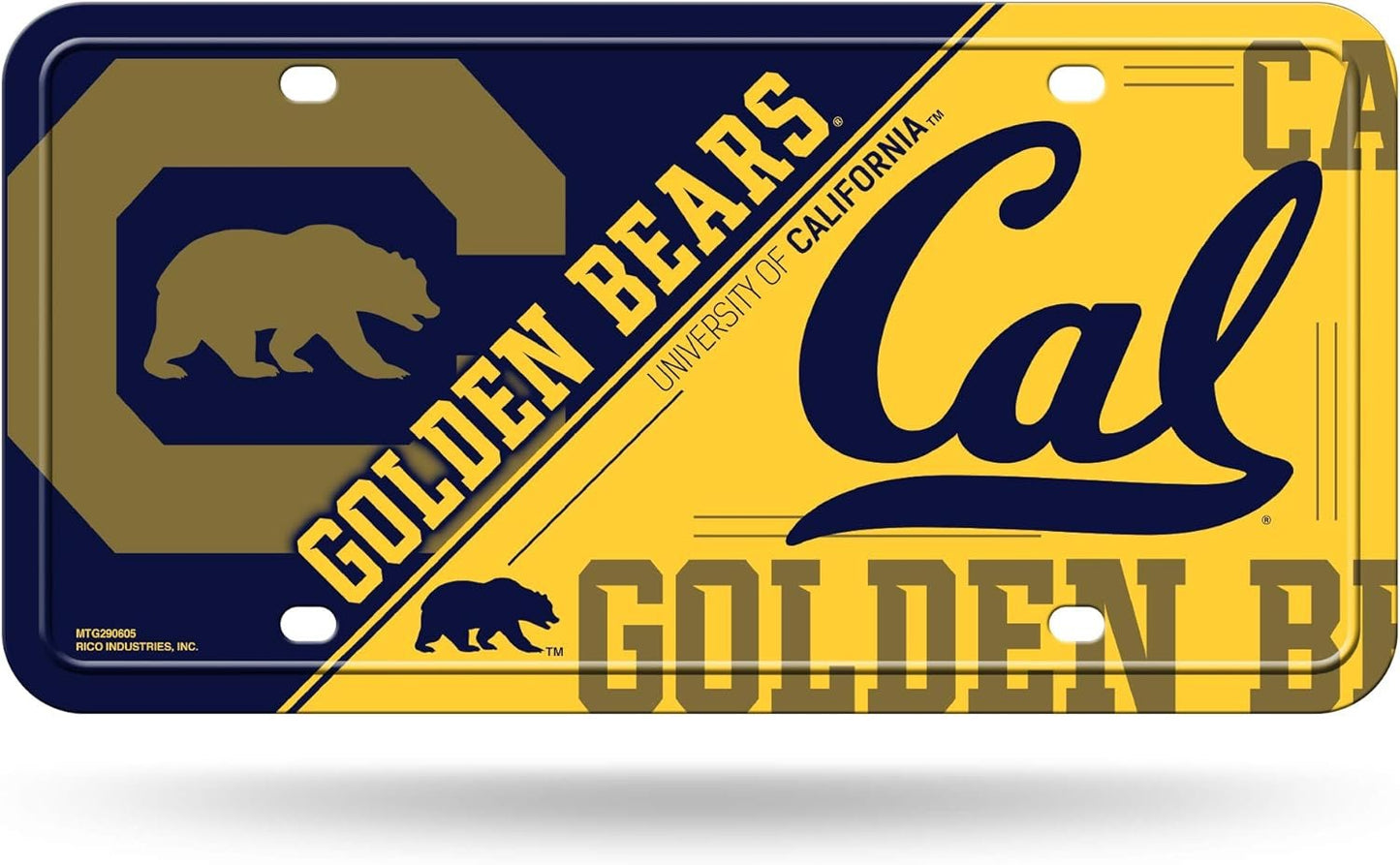 University of California Golden Bears Cal Berkley Metal Tag License Plate, 12x6 Inch, Pre-drilled Holes