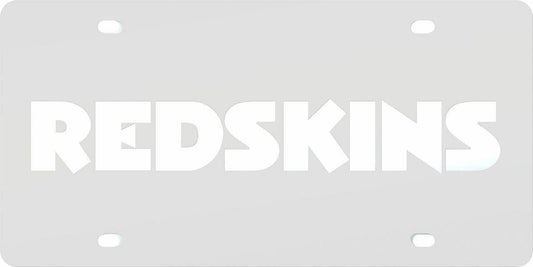 Washington Redskins Commanders Laser Cut Tag License Plate, Frost Style, Mirrored Inlaid Acrylic, 12x6 Inch