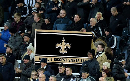 New Orleans Saints 3x5 Feet Flag Banner, World's Biggest Fan, Metal Grommets, Single Sided, Indoor or Outdoor Use
