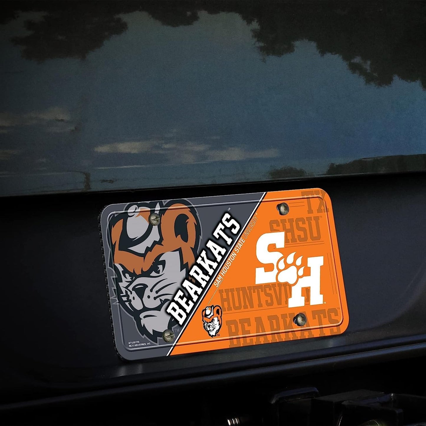 Sam Houston State University Bearkats Metal Tag Auto License Plate Split Design 6x12 Inch
