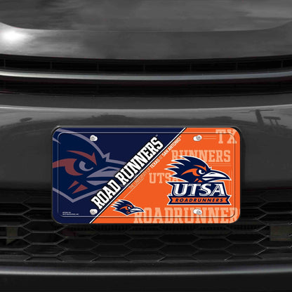 University of Texas San Antonio Roadrunners UTSA Premium Metal Auto Tag License Plate, Split Logo Design, 12x6 Inch