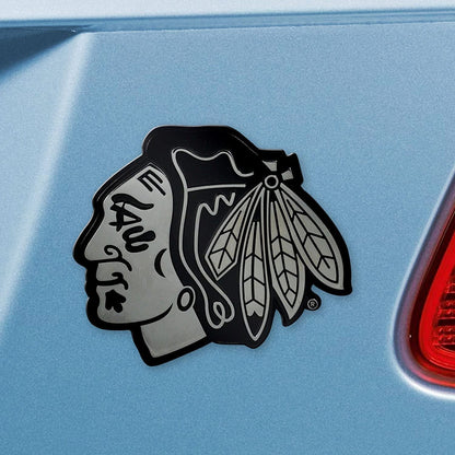 Chicago Blackhawks Solid Metal Chrome Auto Emblem