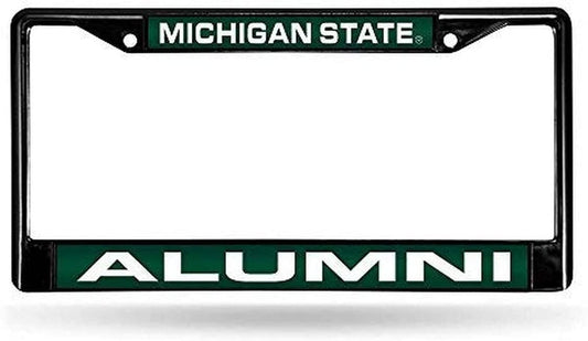 NCAA Michigan State Spartans Alumni Laser Cut Inlaid Standard Chrome License Plate Frame