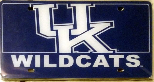 University of Kentucky Wildcats Laser Tag License Plate, Mirrored Acrylic, Mega Logo Design 6x12 Inch
