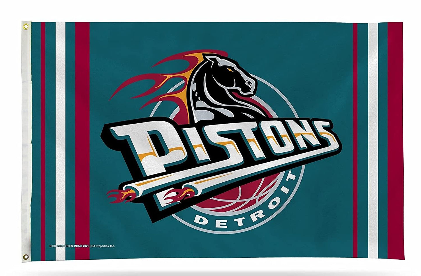 Detroit Pistons Flag Banner 3x5 Retro Design Premium with Metal Grommets Outdoor House Basketball