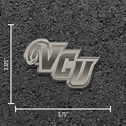 Virginia Commonwealth University Rams Solid Metal Auto Emblem Antique Nickel for Car/Truck/SUV