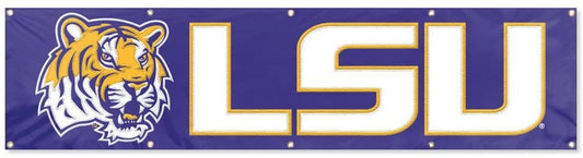 Louisiana State University Tigers LSU Giant 8x2 Flag Banner Embroidered Applique