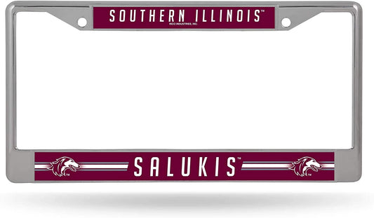Southern Illinois University Salukis Metal Chrome License Plate Frame Tag Cover 12x6 Inch