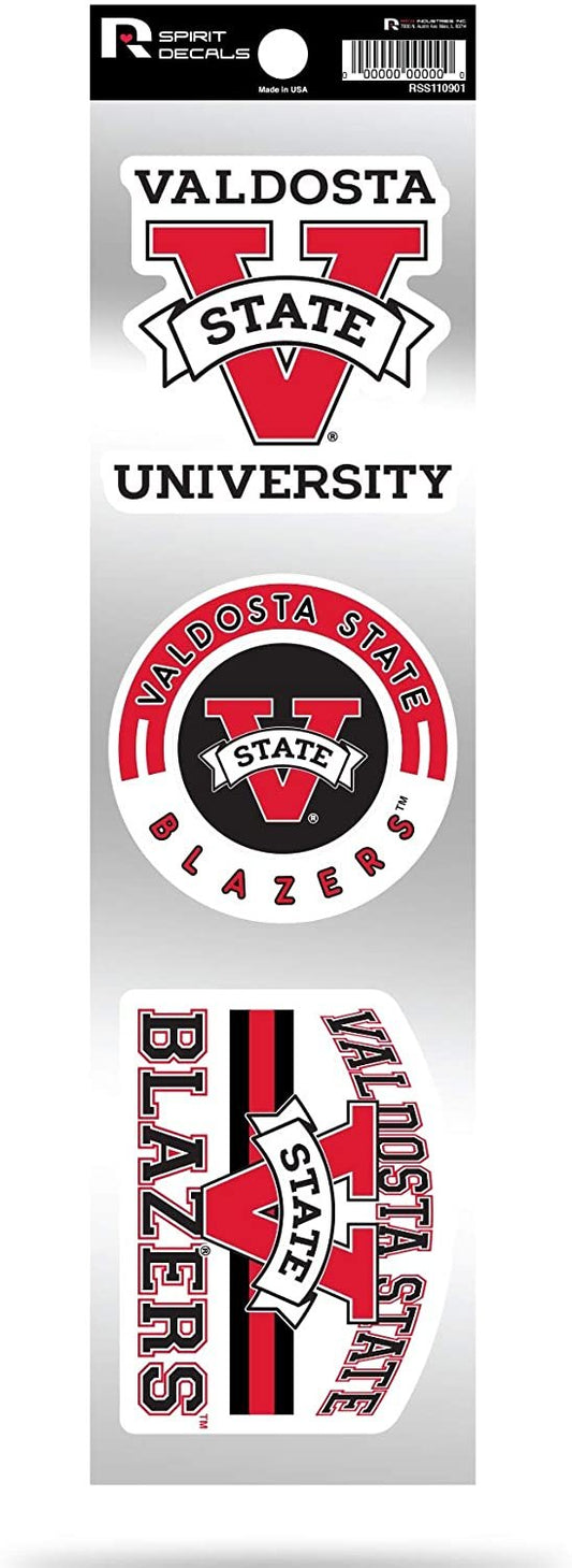 Valdosta State Blazers Triple Retro Throwback Spirit Decals Flat Vinyl Auto Home Sticker Sheet University of