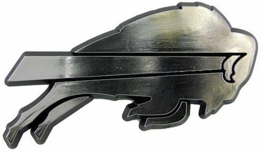 Buffalo Bills Auto Emblem, Plastic Molded, Silver Chrome Color, Raised 3D Effect, Adhesive Backing