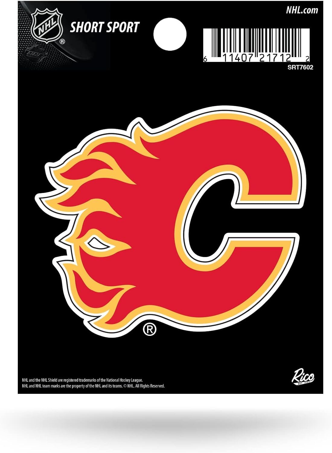 Rico Industries NHL Calgary Flames Die Cut Team Logo Short Sport Sticker