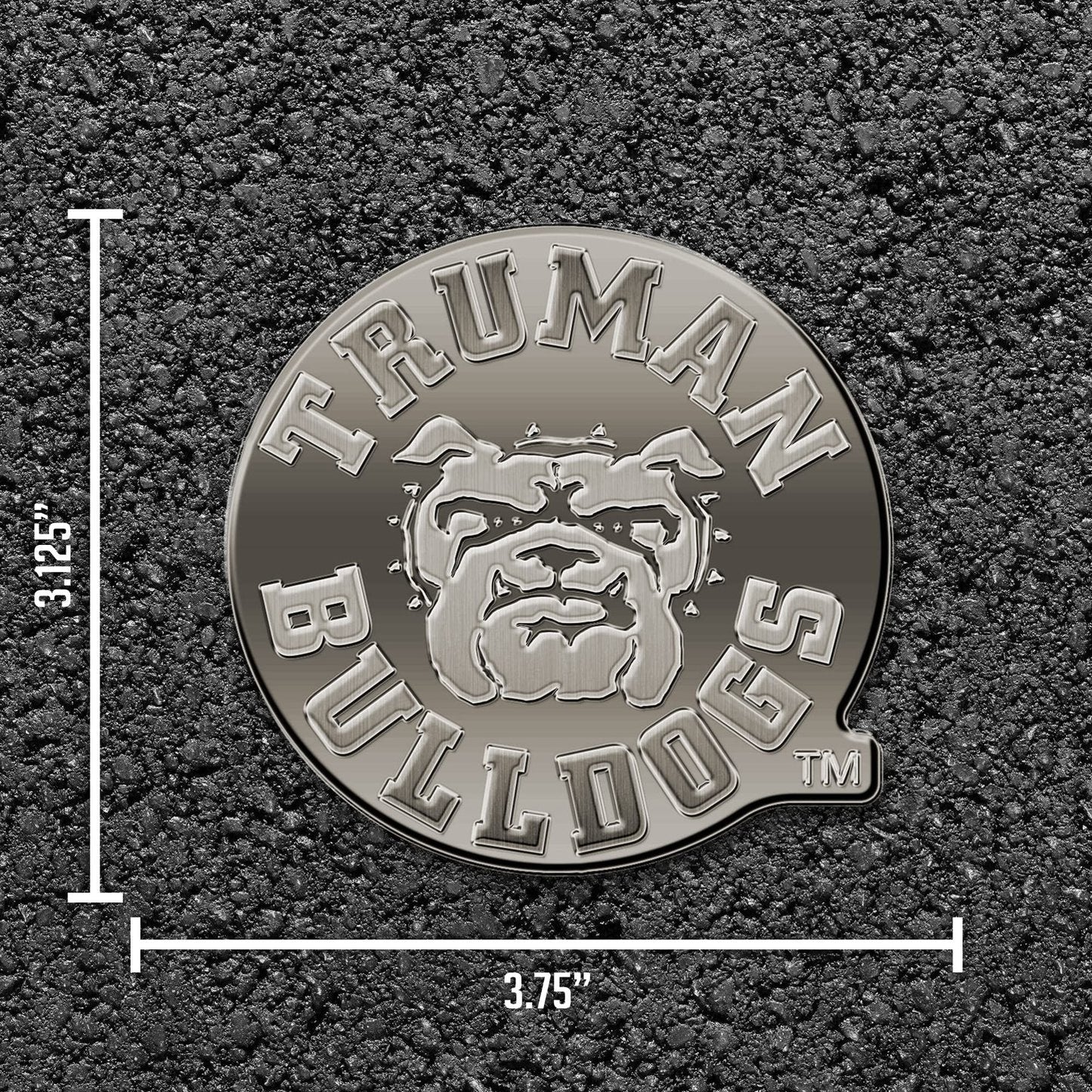 Rico Industries NCAA Truman State Bulldogs Antique Auto Emblem Antique Nickel Auto Emblem for Car/Truck/SUV