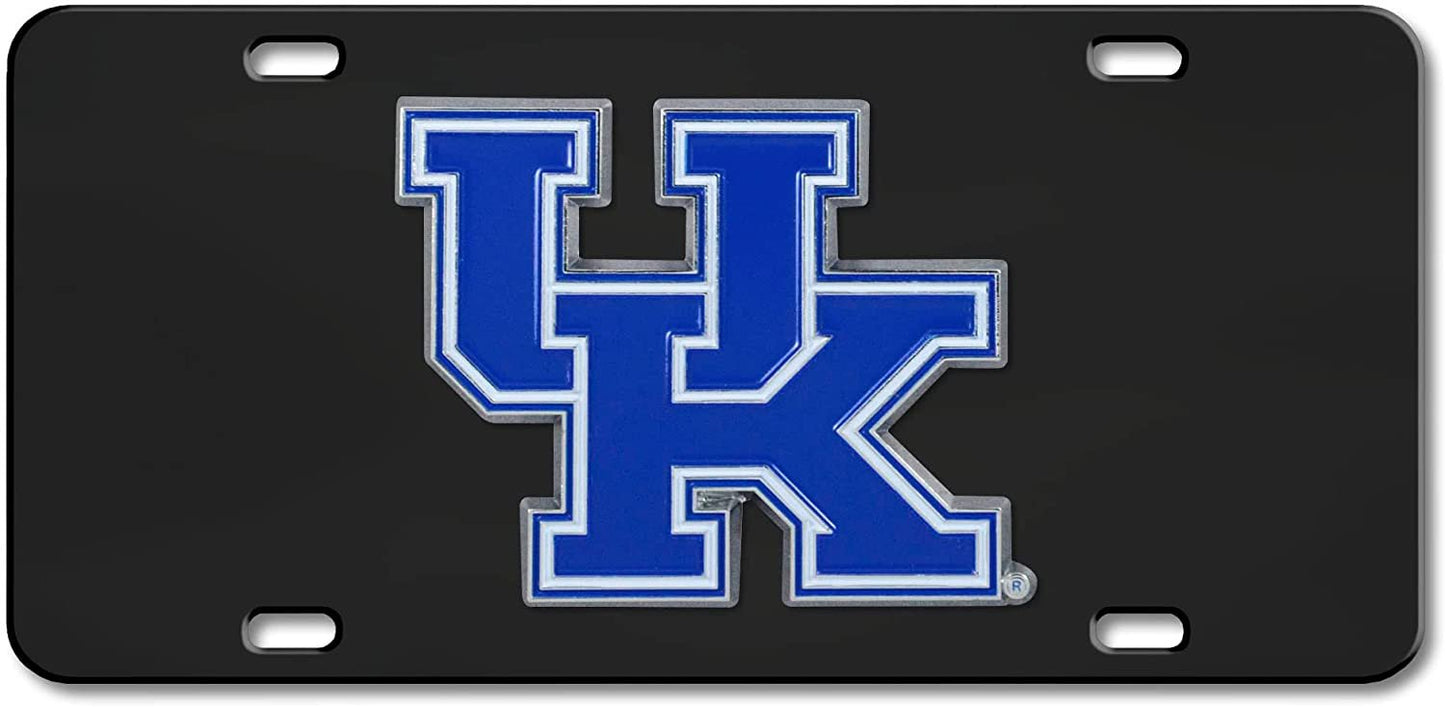 University of Kentucky Wildcats Metal License Plate Tag Die Cast 3D Black Stainless Steel