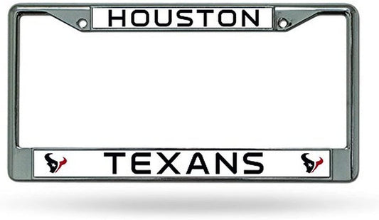 Houston Texans Premium Metal License Plate Frame Chrome Tag Cover, 12x6 Inch