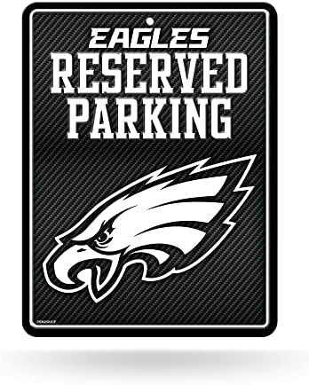 Rico Industries NFL Football Philadelphia Eagles Carbon Fiber 8.5" x 11" Carbon Fiber Metal Parking Sign - Great for Man Cave, Bed Room, Office, Home Décor