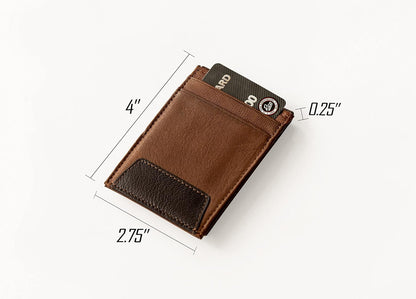 Rico Industries NBA Washington Wizards Premium Laser Engraved Vegan Brown Leather Front Pocket Wallet - Compact and Slim yet Sturdy Design - Perfect to Show Your Team Pride or Gift