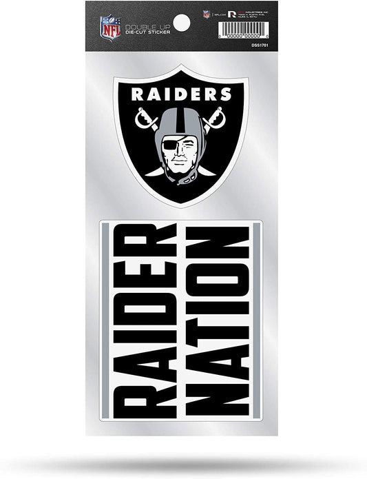 Las Vegas Raiders Sticker Decal Sheet 2-Piece, 4 Inch Double Up