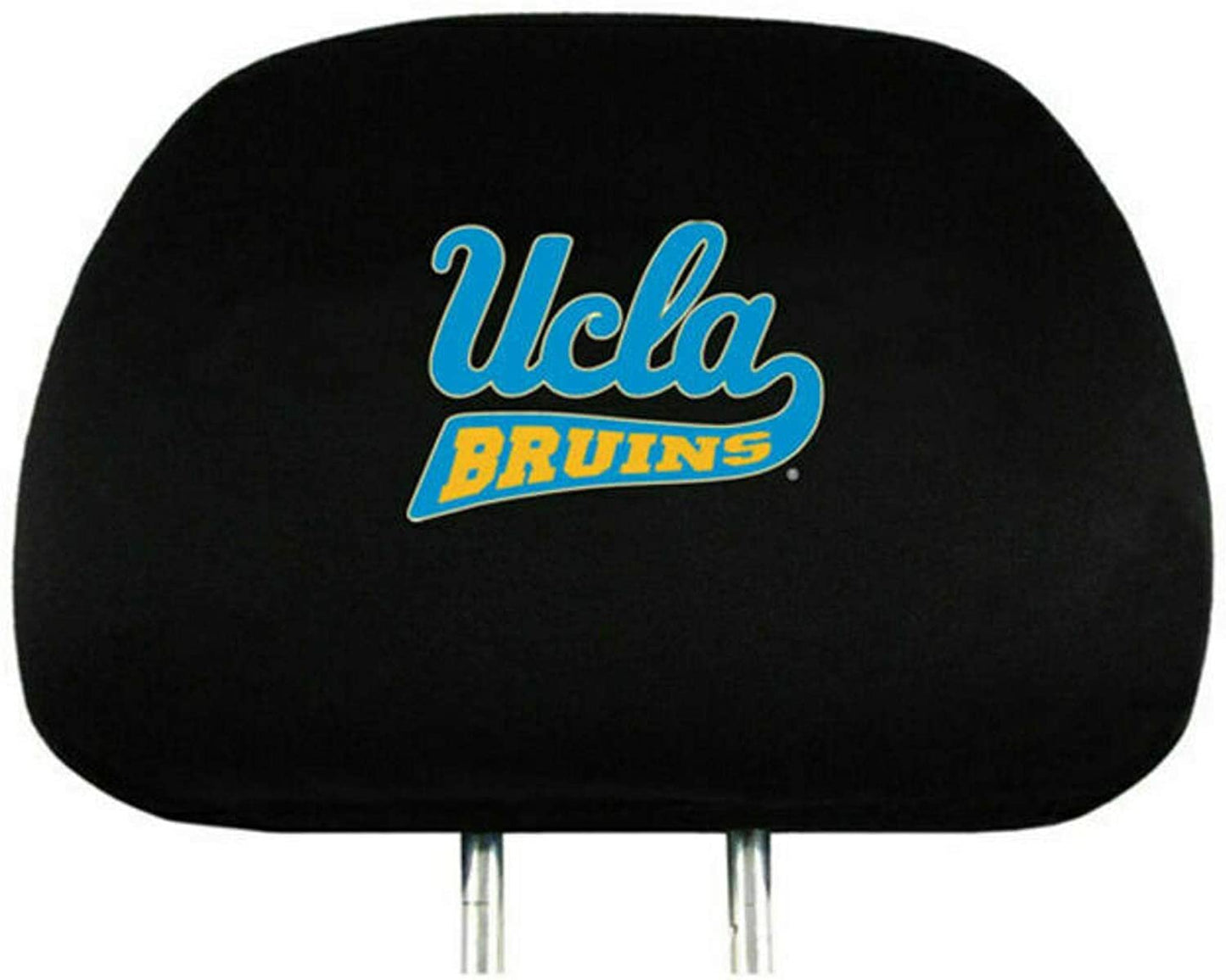 UCLA Bruins Pair of Premium Auto Head Rest Covers, Embroidered, Black Elastic, 14x10 Inch
