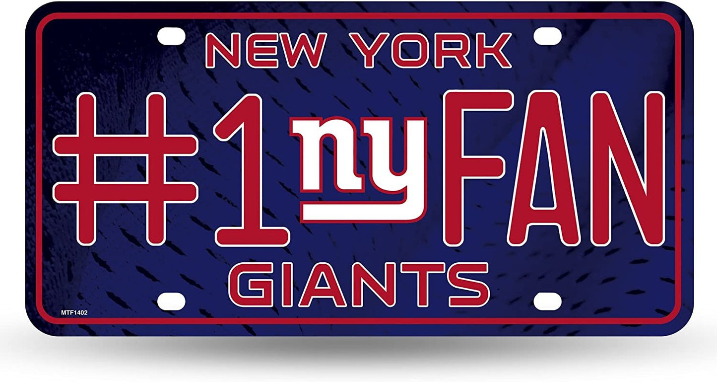 New York Giants #1 Fan Metal License Plate Tag Aluminum Novelty 12x6 Inch