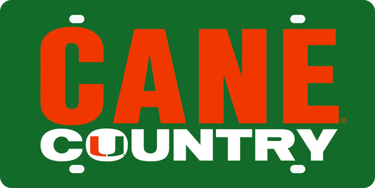 University of Miami Hurricanes Premium Laser Cut Tag License Plate, Country Design, Mirrored Acrylic Inlaid, 12x6 Inch