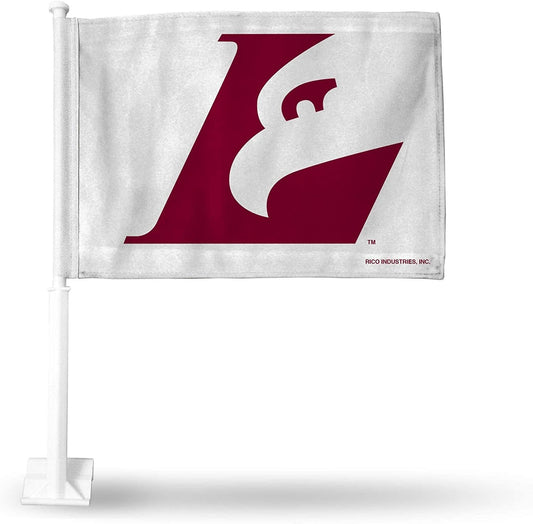 University of Wisconsin La Crosse Eagles Premium Double Sided Car Flag Banner, Includes Plastic Display Pole