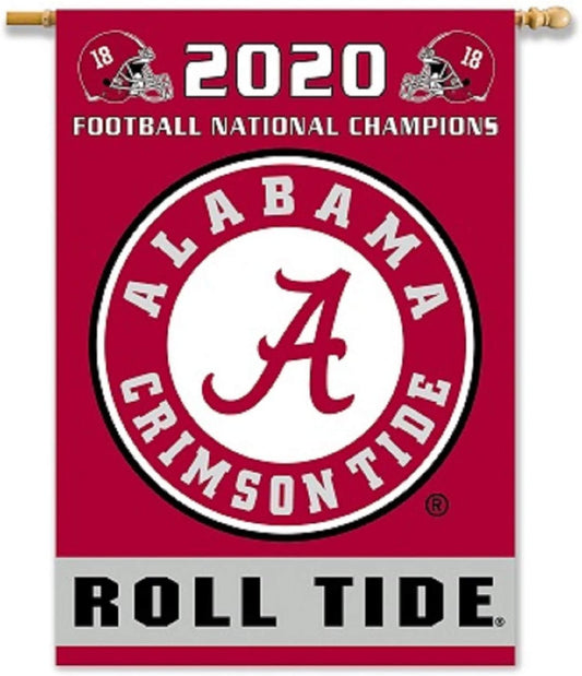 University of Alabama Crimson Tide 2020 Champions Premium Double Sided Banner House Flag, 28x40 Inch