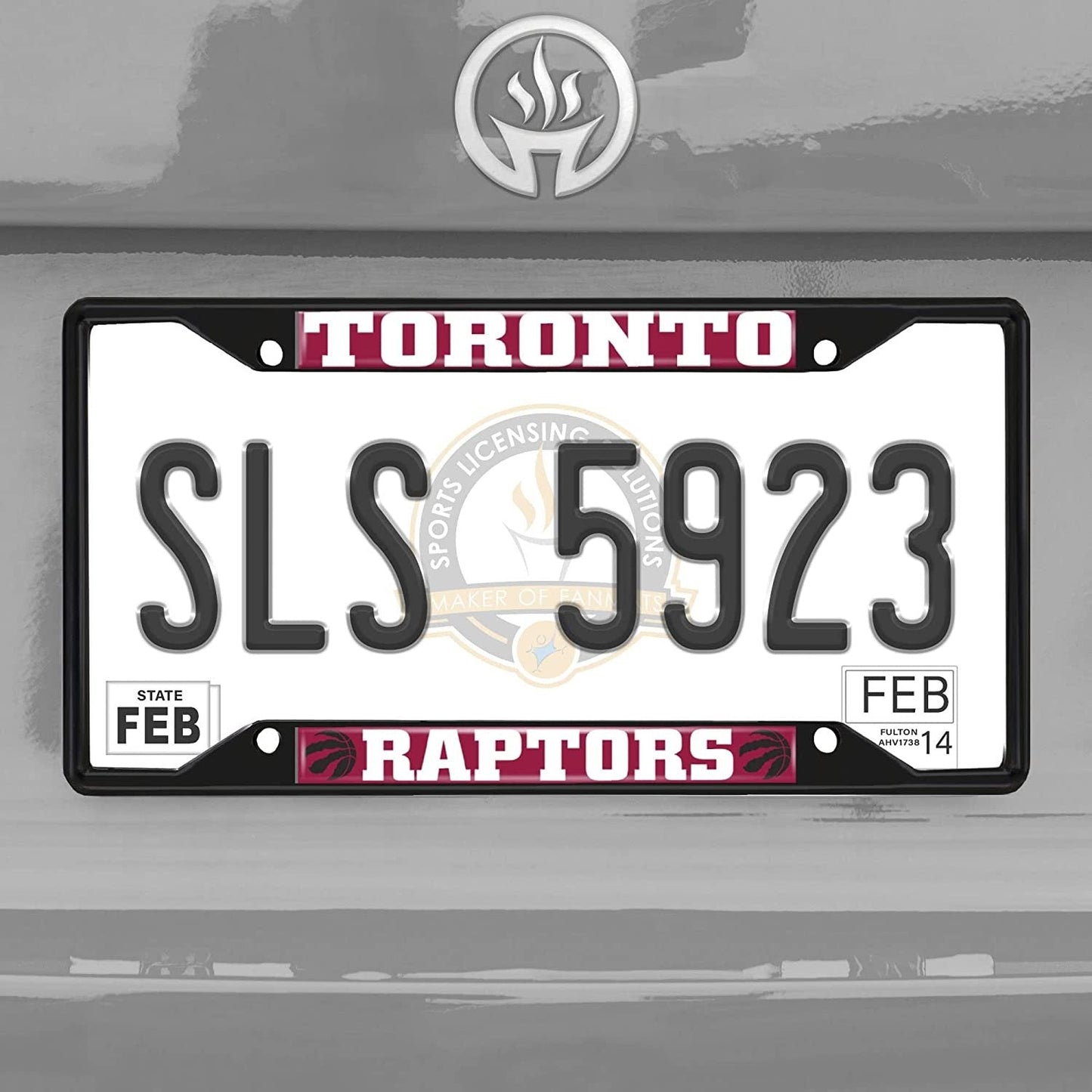 FANMATS 31341 Toronto Raptors Metal License Plate Frame Black Finish