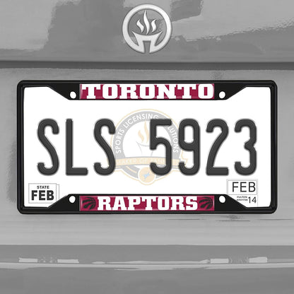 FANMATS 31341 Toronto Raptors Metal License Plate Frame Black Finish