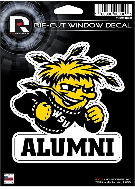 Wichita State University Shockers Alumni 5 Inch Die Cut Flat Vinyl Decal Sticker Adhesive Backing
