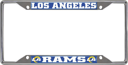 Los Angeles Rams Metal License Plate Frame Chrome Tag Cover 6x12 Inch