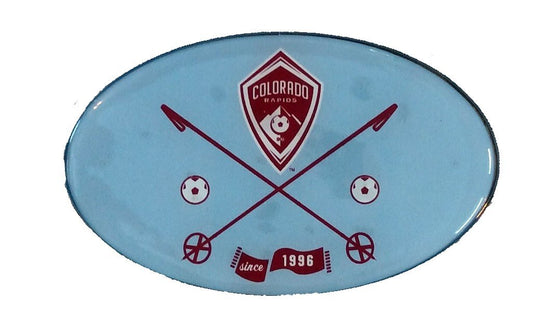 Colorado Rapids Raised Metal Domed Oval Color Chrome Auto Emblem Decal MLS Soccer Football Club