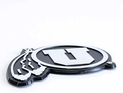 Texas Christian University Horned Frogs TCU Auto Emblem, Silver Chrome Color, Raised Molded Plastic, 3.5 Inch, Adhesive Tape Backing