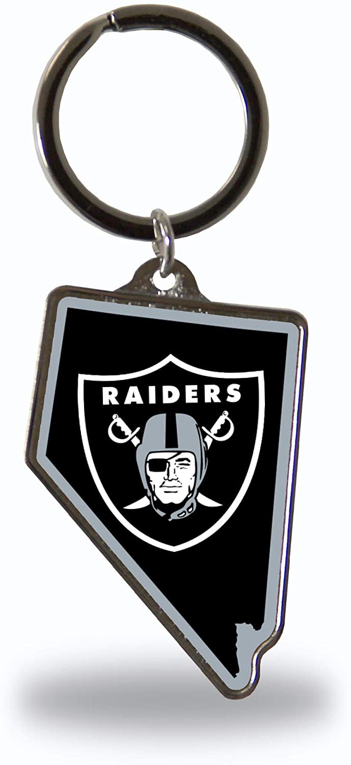 Rico Industries NFL Las Vegas Raiders State Shape Keychain