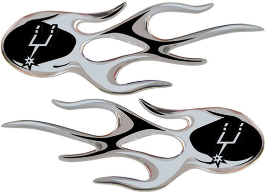 San Antonio Spurs 2-Pack Drip Molded Plastic Raised Flame Flames Decal Emblem Sticker Basketball