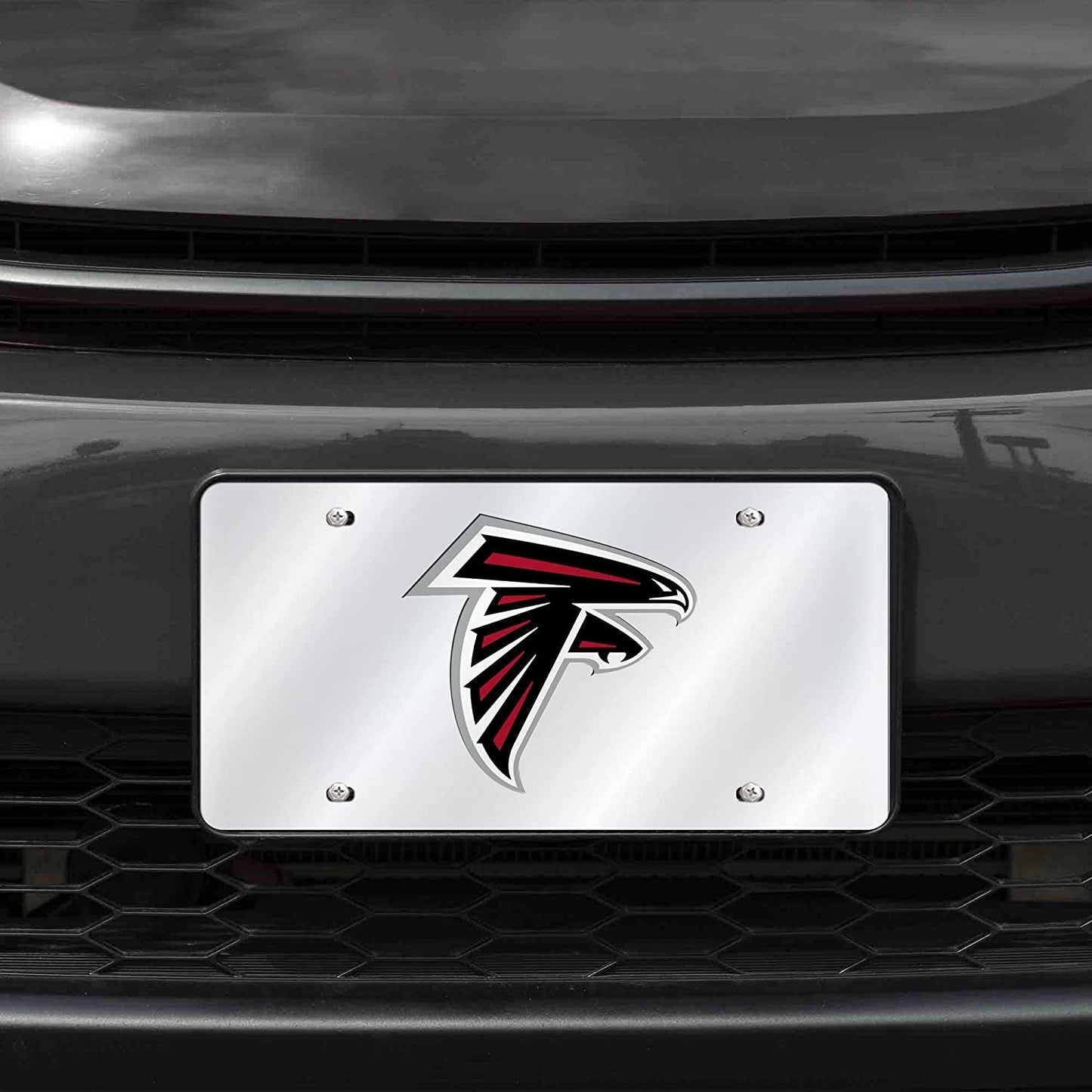 Atlanta Falcons Premium Laser Cut Tag License Plate, Mirrored Acrylic Inlaid, 12x6 Inch