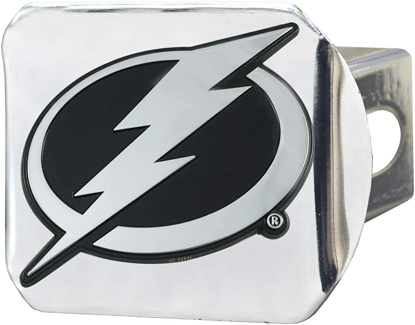 FANMATS NHL Tampa Bay Lightning Hitch Cover - Chromehitch Cover - Chrome, Team Colors, One Sized, 25113