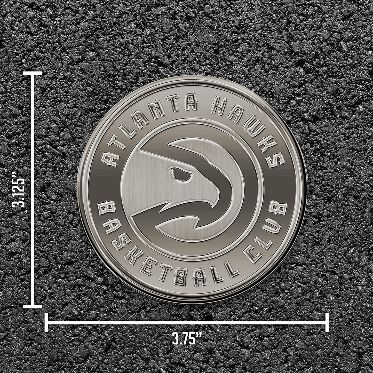 Atlanta Hawks Solid Metal Auto Emblem Antique Nickel for Car/Truck/SUV