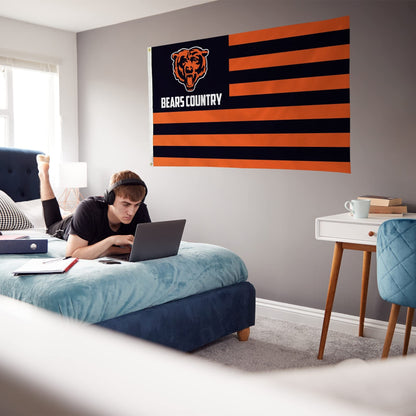 Rico Industries NFL Chicago Bears Country 3' x 5' Banner Flag 3' x 5' Banner Flag Single Sided - Indoor or Outdoor - Home Décor
